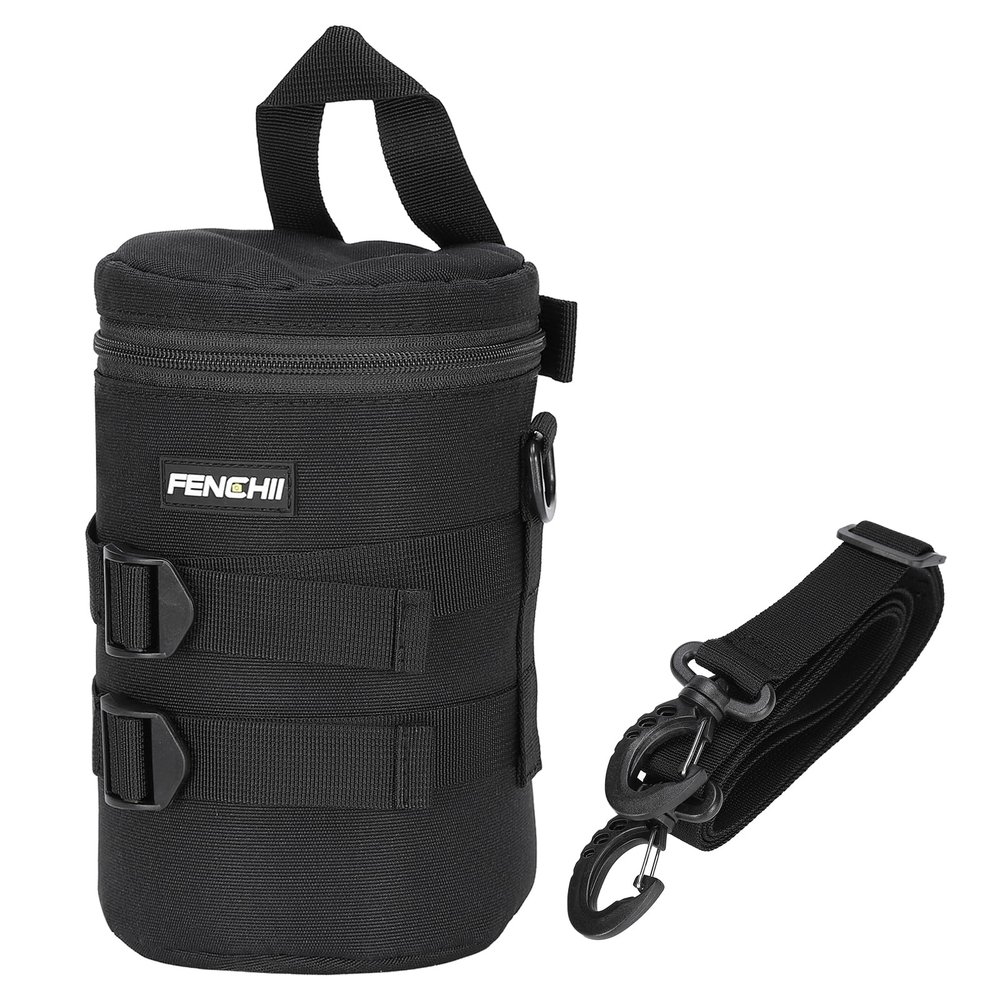 PATIKIL Lens Pouch Case, 4.5" ID x 8.3" H Shockproof Camera Lens Case Bag Thick Protective Neoprene Lens Protective Bag for Nikon DSLR Camera Lens, Black