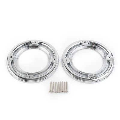 Bacar 1 Pair Motorcycle Chrome Rear Speaker Grill Cover, Flame Speaker Grill Accent Trim Cover for Harley for Touring Electra Glide, Street Glides, Trikes, Road Glide