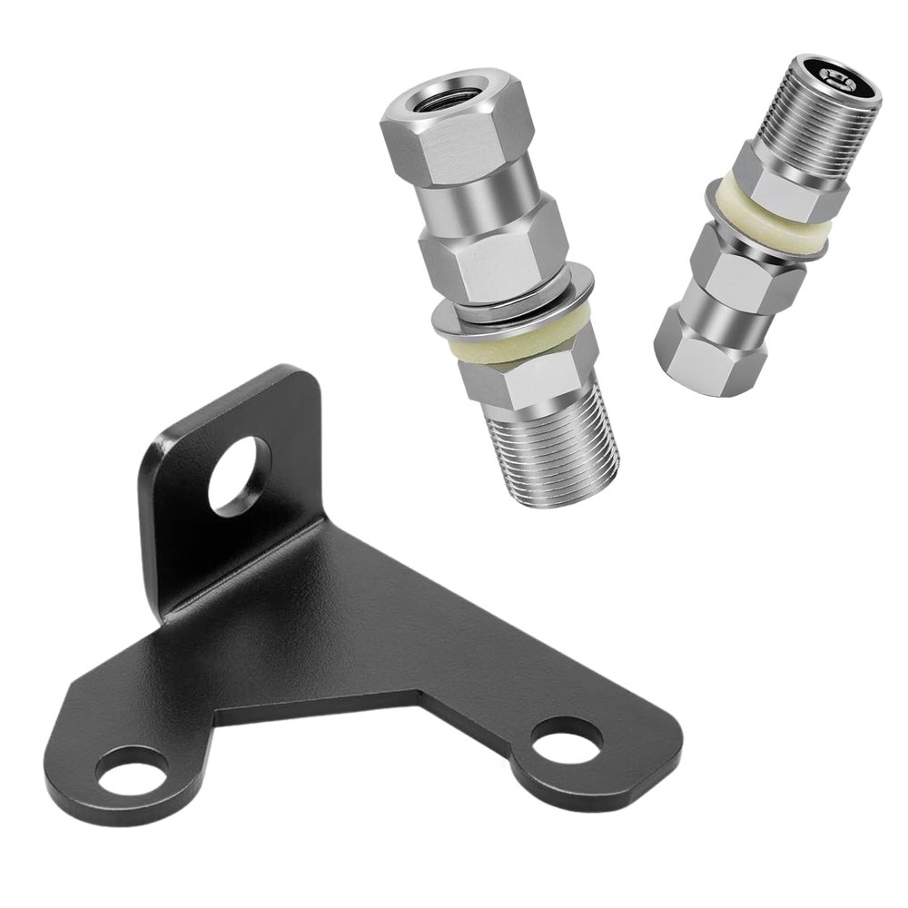Anina CB Antenna Spare Tire Mount for Jeep JK Wrangler & Wrangler JKU Unlimited 2007-2018 and 2pc CB Radio Antenna Stub Mount Heavy Duty SO-239 Stud Mount for CB Radio Antenna Standard 3/8 X 24 Thread