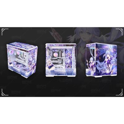 Computer Cases, Mid-Tower PC Gaming Case ATX/M-ATX/ITX - Front I/O TPYE-C Port - Tempered Glass- 10 Fan Installation Position - Includes 2 LED Light Boards