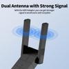 WiFi Adapter for Desktop PC, Wireless Adapter Wide-Coverage Dual Band 2.4GHz 400Mbps and 5GHz 867Mbps, USB 2.0, Dual High Gain Antenna, Supports Windows 10/11, Plug and Play 1300Mbps view 3