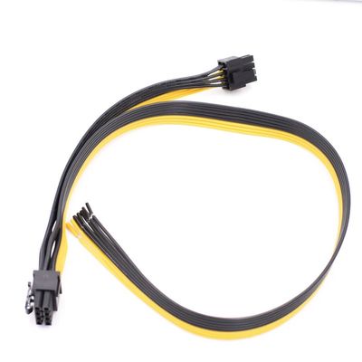 18AWG Dual PCI-E 8(6+2) PC Graphics Video Card DIY Power Cable Cord Series Circuit for PC Graphics Card(80cm)