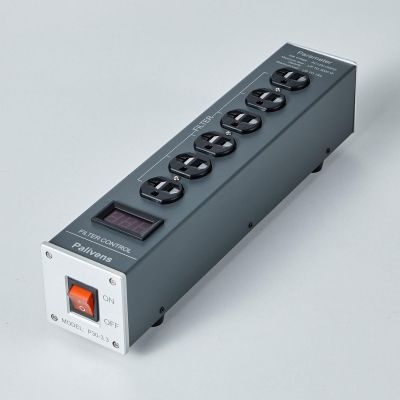 Pailvens AC Power Filter Power Conditioner with Display, 4 Ways Power Socket, Line Conditioner Power Purifier, Power Conditioner Audio Suitable for HiFi CD Player, TV, Grey