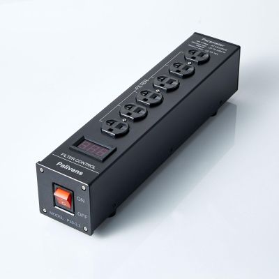 Pailvens AC Power Filter Power Conditioner with Display, 4 Ways Power Socket, Line Conditioner Power Purifier, Power Conditioner Audio Suitable for HiFi CD Player, TV, Black