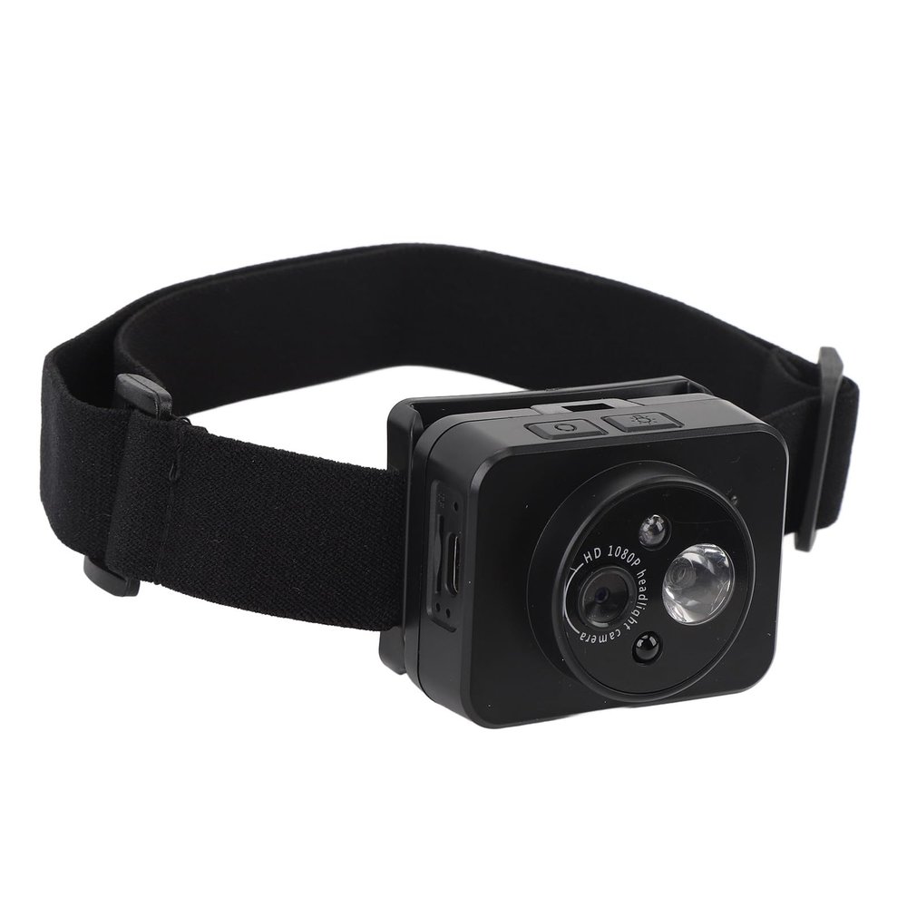 Jectse 1080P Action Camera with 45 Degree Adjustable LED Headlamp, Head Mounted Wearable Body Video Camera, Motion Sensor, Hand Gesture Control for Camping, Recording Moments, H.264
