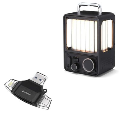 BoxWave Smart Gadget Compatible with Flextail LED Vila Lantern - AllReader SD Card Reader, microSD Card Reader SD Compact USB - Jet Black
