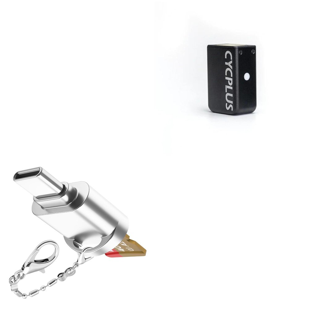 BoxWave Adapter Compatible with Cycplus AS2 - Micro SD Card miniReader, USB Type-C OTG Reader USB3.0 Adapter Keychain - Metallic Silver