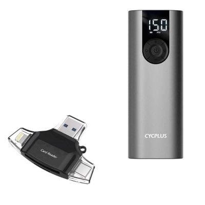 BoxWave Smart Gadget Compatible with Cycplus A8 - AllReader SD Card Reader, microSD Card Reader SD Compact USB - Jet Black