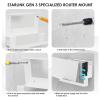 Gen 3 Router Wall Mount Power Supply Bracket, Space Saving Alloy Steel Router Mount, Metal Wall Mount Kit with Cable Storage Area, Screw and Expansion Tubes, for RV, Home, Office view 2