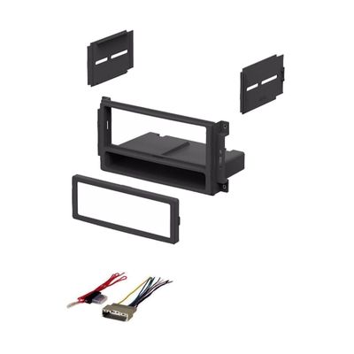 VMKFTUON Single Din Dash Kit for VW,for Ram,for Mitsubishi,for Jeep,for Dodge,for Chrysler Stereo Install with Wire Harness SDDKFRSIWWH