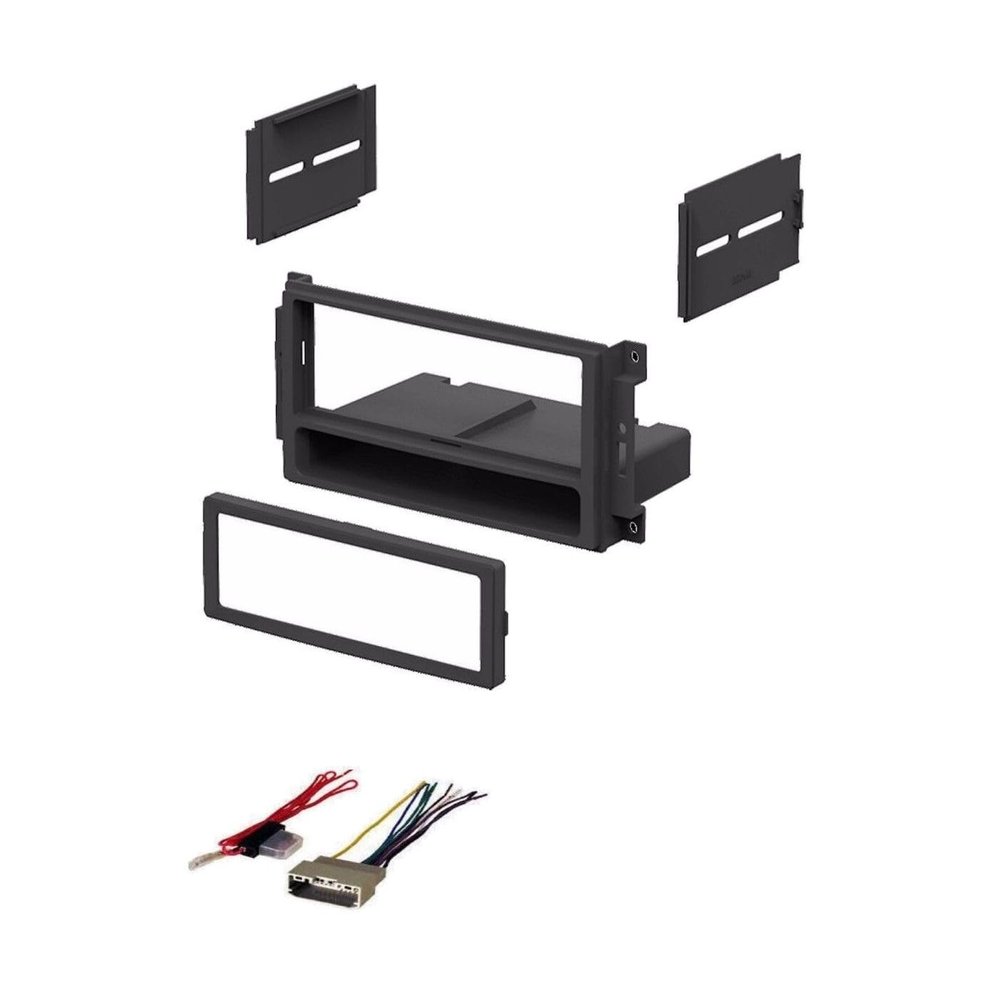 VMKFTUON Single Din Dash Kit for VW,for Ram,for Mitsubishi,for Jeep,for Dodge,for Chrysler Stereo Install with Wire Harness SDDKFRSIWWH