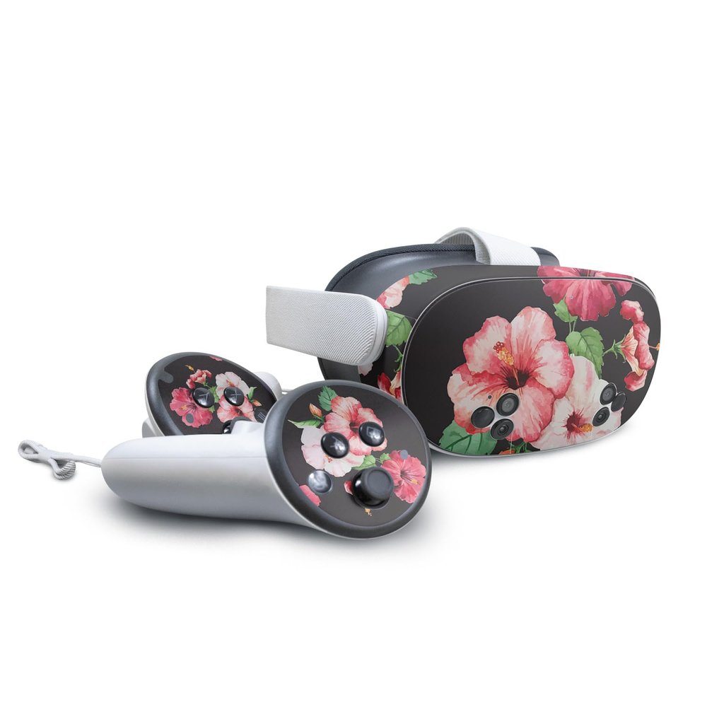 VR Skin Compatible with Meta Quest 3S - Hibiscus - Premium 3M Vinyl Protective Wrap Decal Cover - Easy to Apply | Crafted in The USA by MightySkins