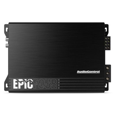 AudioControl EPICFOUR Epic Series 800 Watt RMS Compact 4-Channel Car Audio Amplifier 200x4 @ 2 Ohms, Class D, High Pass Filter, High-Level Input, Smart Auto Protection