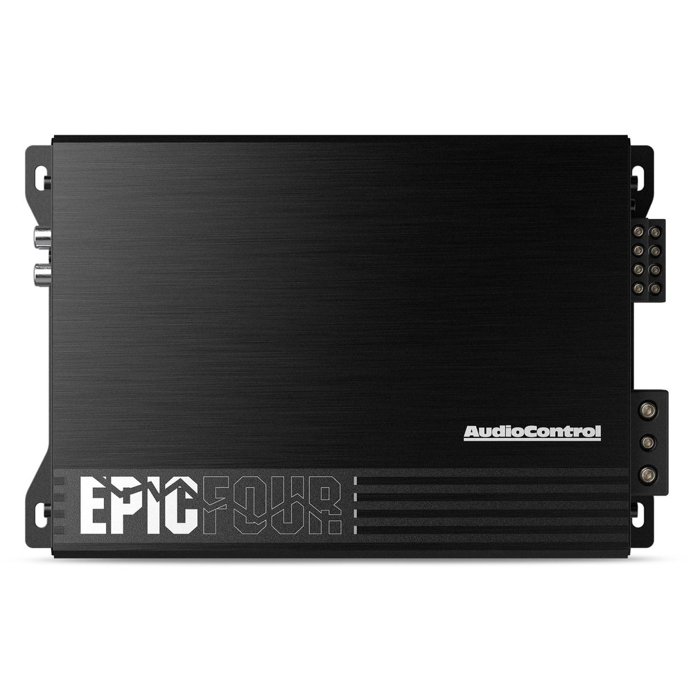 AudioControl EPICFOUR Epic Series 800 Watt RMS Compact 4-Channel Car Audio Amplifier 200x4 @ 2 Ohms, Class D, High Pass Filter, High-Level Input, Smart Auto Protection