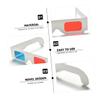 HOMSFOU 50pcs Stereoscopic Glasses Anaglyph Movie Glasses Red Blue for Camping Traveling Cinema view 4