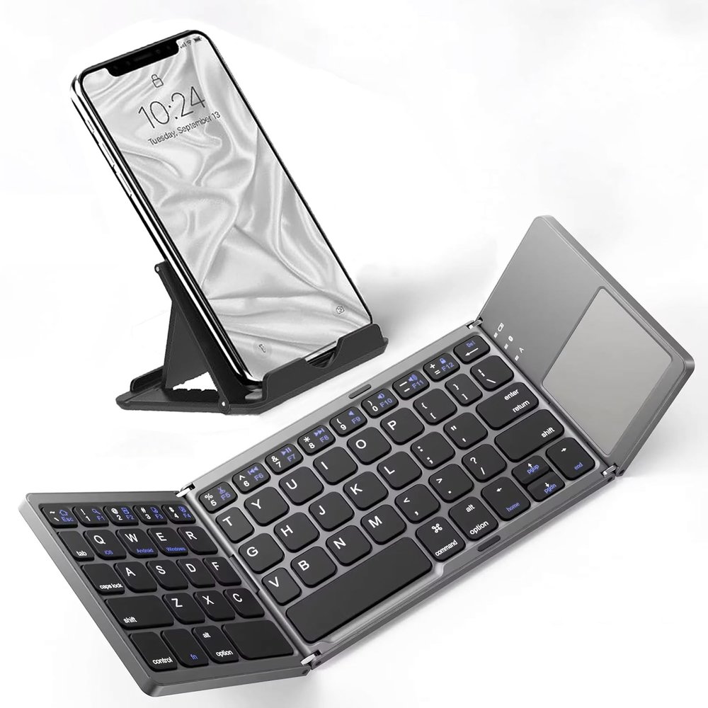 Tek Styz Slim Foldable Wireless Keyboard Compatible with Sony Xperia Z2 Tablet with TOUCHPAD Mouse Fully Universal Providing 48H Use, 560 Days Standby, Portable, Compact, Tri-Fold, Rechargeable!
