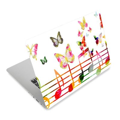 3D Print Laptop Skin Vinyl Sticker Decal, 12" 13" 13.3" 14" 15" 15.4" 15.6 inch Laptop Skin Sticker Cover Art Decal Protector Fits HP Dell Lenovo Compaq Apple Asus Acer (Butterfly Music)