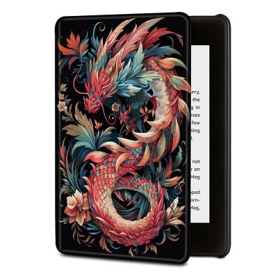Case for 6" Kindle Paperwhite (10th Generation, 2018 Release) PU Leather Cover with Auto Sleep Wake for Kindle Paperwhite 4 10th Gen, Pink Dragon