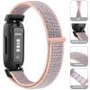 3 Pack Nylon Band Compatible with Fitbit Inspire 3 Bands Women Men, Soft Loop Straps Replacement Wristband for Fitbit Inspire 3 Smartwatch (PinkSand/Seashell/Green) view 3