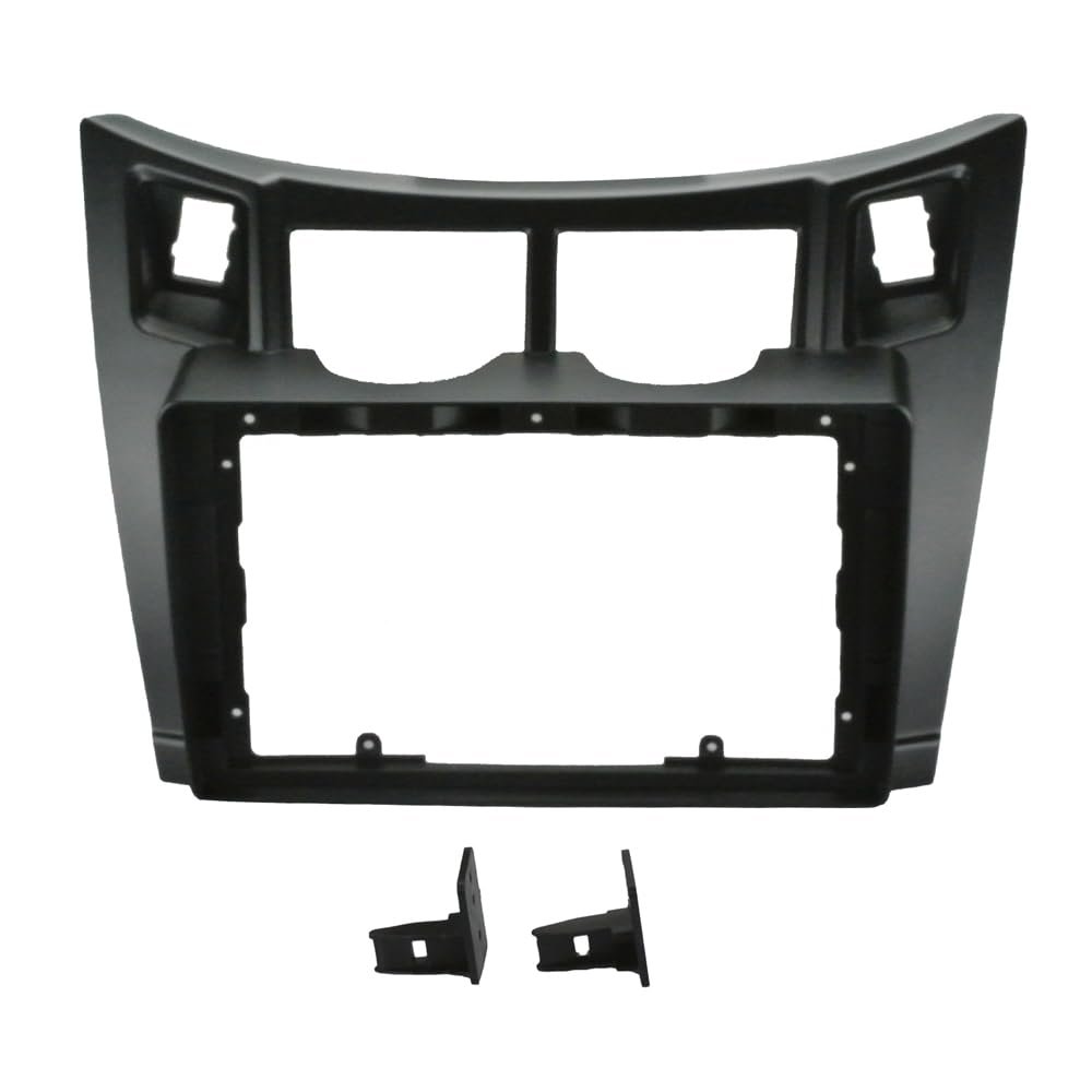 2 Din Car Stereo Radio Frame Fascia Cover Trim Kit Panel 9 Inch Compatible with Yaris Vitz Platz 2005 2006 2007 2008 2009 2010 2011(Black)