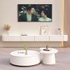 Bubinblau Floating TV Stand, Wall-Mounted TV Cabinet, Floating Shelves with Drawers and Door, Media Console Shelves, for Living Room Storage,White,140cm view 2
