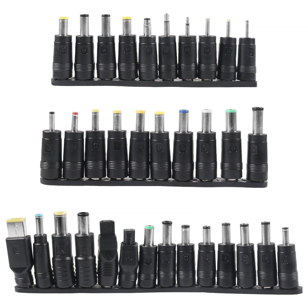 34PCS DC Connectors Plug Kit Universal DC Plug Connectors 5.5mm x 2.1mm Connectors Kit for Laptop