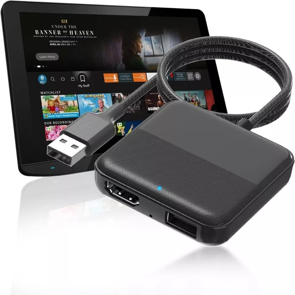 Car TV Mate, HDMl Multimedia Adapter Wired CarPlay,Carplay TV Adapter HDMI Converter for Fire TV Stick/Game Machine