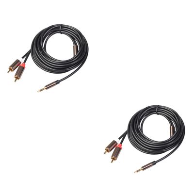 NPQPNAFC 2pcs 3 Audio Line Double Interface Audio Cable Adapter Smartphone Audio Male Cord Audio Tablet Cable Sensor