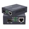 10G Medi Converter Standard Size, 1x 100M/1G/2.5G/5G/10GBase-T RJ45 to 1x 10GBase-X SFP+ Slot, 10Gigabit Copper UTP Ethernet 10 Gbps Gbit Fiber Optic Converter - 2pcs view 1