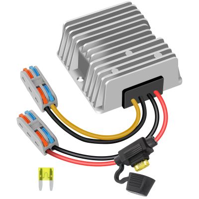 12V 20A 240W with Fuse 36V 48V to 12V Voltage Converter, Buck Converter Voltage Reducer, Waterproof DC Converter Module for Golf carts, Scooters, LED Lights (Input Voltage 18V-60V)