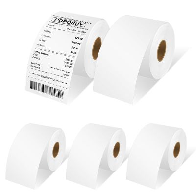 5 Roll Compatible for Dymo 30270 White Continuous Receipt Paper (2-1/4" x 249 feet) Non-Adhesive Label Printer Tape for LabelWriter 450, 450 Turbo, 4XL Printers, 250 Feet Per Roll, NOT FIT 550 & 5XL