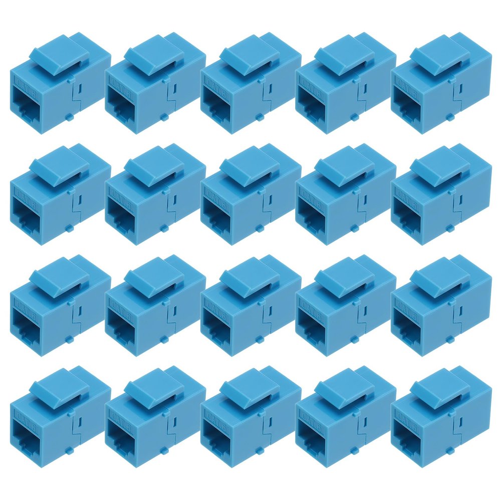 MECCANIXITY 20 Pack RJ45 Ethernet Coupler, Female to Female Cat6 Coupler Ethernet Extension Adapter Network Connector for Cat6/Cat5e/Cat5,Blue