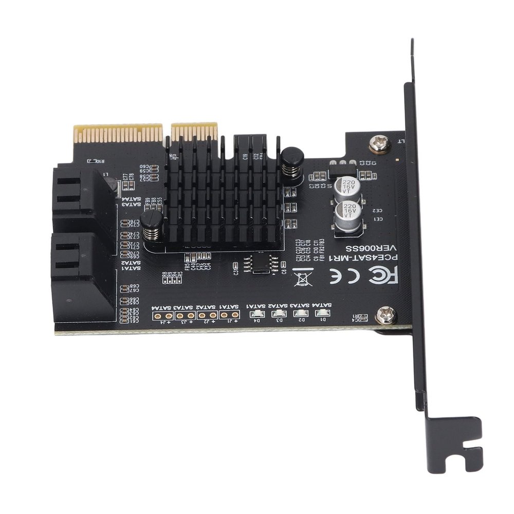 Bewinner PCI E4 to 6Gbps Expansion Adapter, 4 Port SATA3.0 Card, Hot Swap Support, 0 1 10, for WINXP Compatible with SATA6G 3G 1.5G