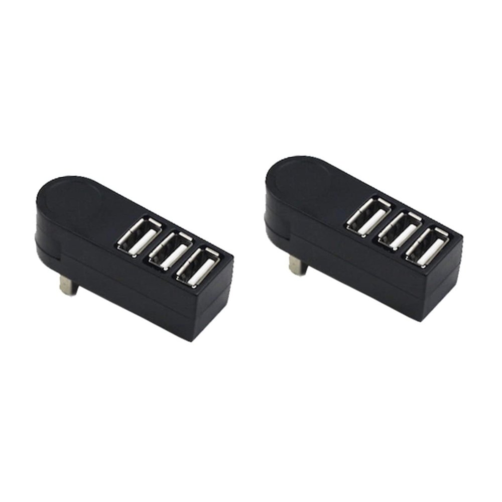 Hoement 2pcs Compact Portable USB Splitter Hub High- Lightweight Data Expander for Laptops and Desktops Compatible and Black