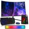 TechMagnet CyberCube Mini PC Bundle  Intel Core i7 6th Gen, 16GB RAM, 512GB SSD, 24 Inch Curved Monitor, RGB Keyboard with Copilot, RGB Mouse, Soundbar, WiFi+Bluetooth, Windows 11 (Renewed) view 1