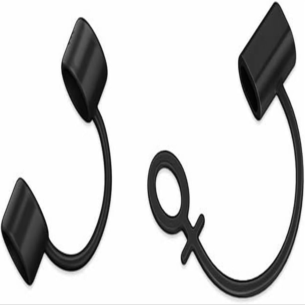2pcs Silicone Cable Converter Holder Strap Tether,Anti Lost Cover Protections Sleeve Case for Various Charging Adapters Cable Adapter,Cable Straps Cord Management (Black)