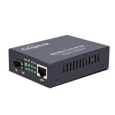 10G Media Converter Standard Size, 1x 100M/1G/2.5G/5G/10GBase-T RJ45 to 1x 10GBase-X SFP+ Slot, 10Gigabit Copper UTP Ethernet 10 Gbps Gbit Fiber Optic Converter - 1pc