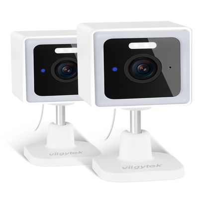 Viigytek WiFi Home Security Camera, 2K Wired Outdoor/Indoor, Pet/Dog/Cat/Baby/Nanny Monitor, Color Night Vision, 2-Way Audio, IP65 Waterproof, SD/Cloud Storage, Motion Detection (2Pack-White)