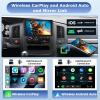 9 inch Car Stereo Radio for Dodge Ram 1500 2500 3500 2003 2004 2005, Android 13 Touchscreen Car Radio Stereo with CarPlay Android Auto, Support GPS Navi Bluetooth SWC WiFi FM DSP Backup Camera Mic view 3
