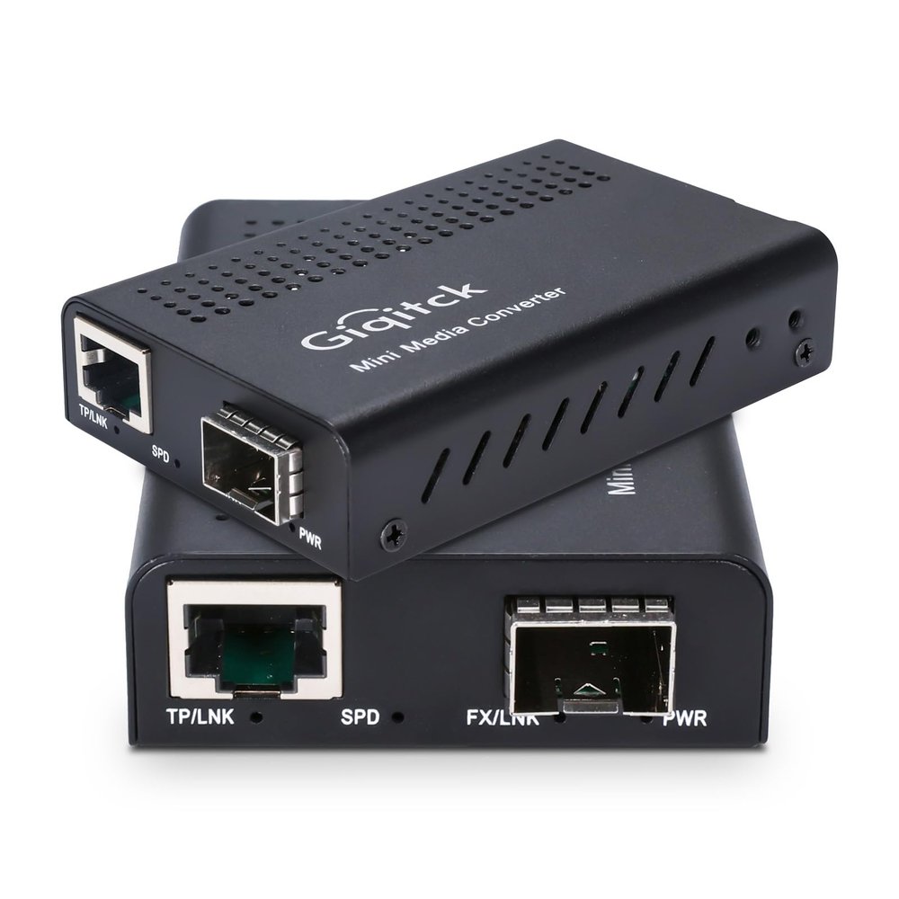 10G MINI Media Coverter, 10 Gigabit Fiber to 10Gb Copper UTP Media Converter, Mini Unmanaged 1x 100M/1G/2.5G/5G/10GBase-T RJ45 to 1x 10GBase-X SFP+ Slot 10Gigabit Ethernet Media Converter - 2pcs