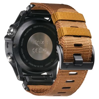 22mm Nylon Watch Band Compatible for Garmin Fenix 8 47MM/7/6/6 Pro/5/Epix Gen 2 Band, Camouflage Quickfit Bands for Forerunner 935/945/Approach S62/S60/MARQ (Khaki, 22MM)