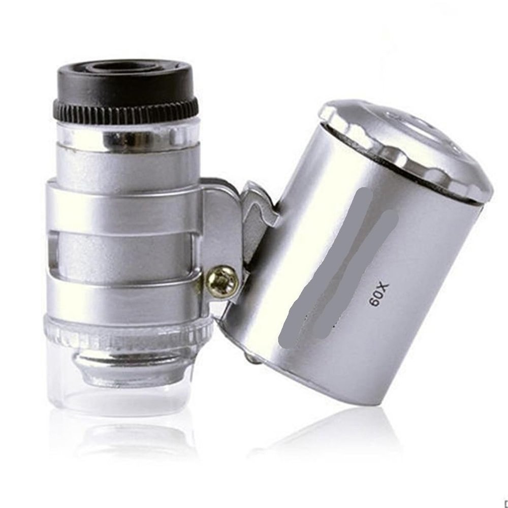 Microscope Observation 60x Mini Pocket LED Jewellers Loupe Microscope
