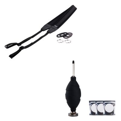 JJC Soft Camera Neck Shoulder Strap & Dust Free Air Blower Blaster for Sony ZV-E10 A6000 A6100 A6300 A6600 Fujifilm X-T5 X-T30 X-T20 X-T4 X-T3 X100V X100F Canon EOS M50 M6 Mark II R50 G7X G5X & More