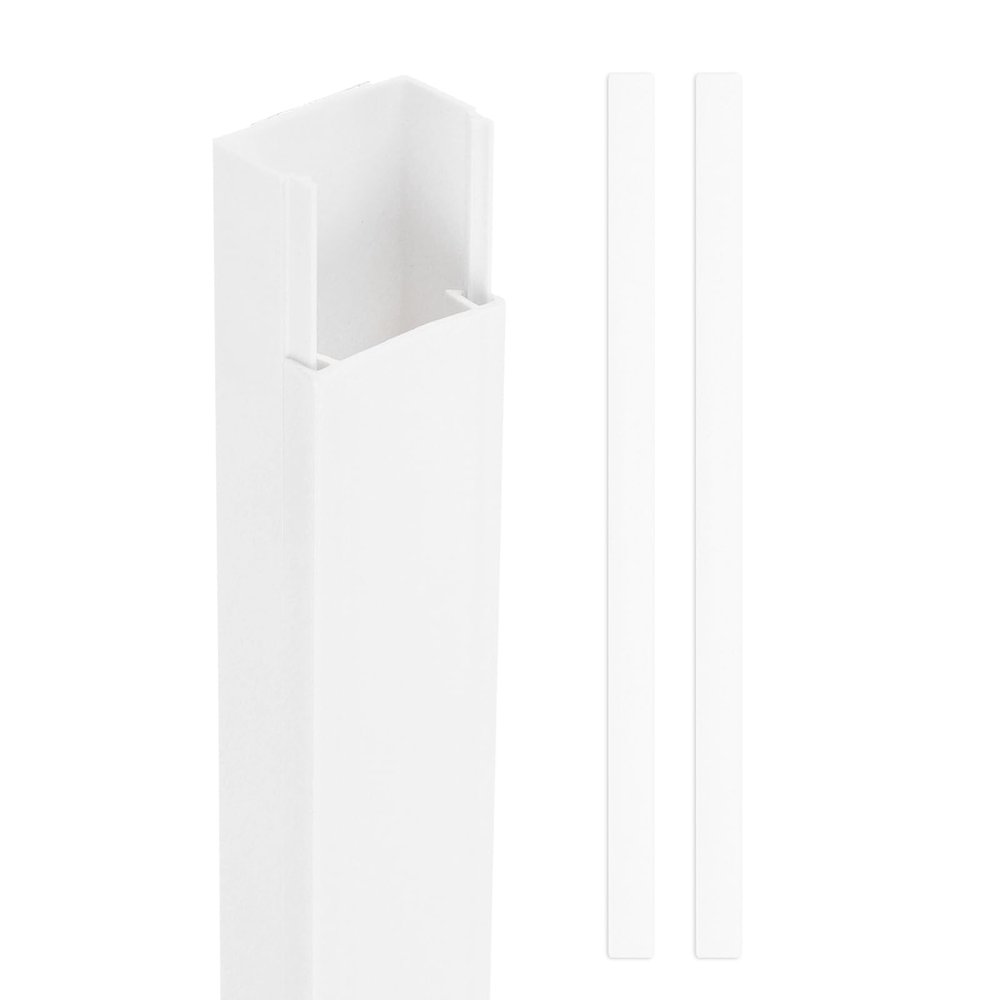 HARFINGTON 2pcs Cord Hider Wall 13inx1.2inx0.6in (LxWxH) PVC Cable Cover Self Adhesive Wire Hider Wall Mounted TV Cable Raceway for Cables Management (26in Total Length)