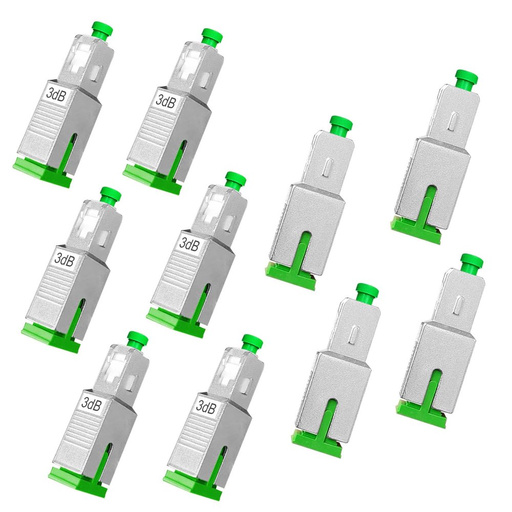 10Pcs 3dB SC-APC Fiber Optical Attenuator Single Mode Connector Adapter