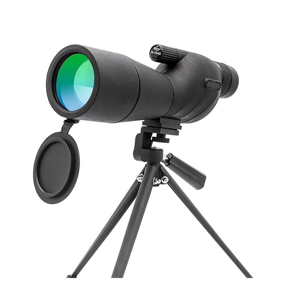 25-75x60 Spotting Scope Zoom Telescope BAK4 Prism Waterproof Powerful Monocular for Birdwatching Target Shooting Outdoor Camping(Black with Tripod)