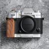 Handmade Wooden Handle Grip & Alloy Base L Plate for Fuji Film XT50 X-T50 Camera (Walnut + Sliver Alloy Base) view 1