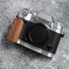 Handmade Wooden Handle Grip & Alloy Base L Plate for Fuji Film XT50 X-T50 Camera (Walnut + Sliver Alloy Base) view 2