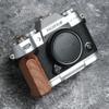 Handmade Wooden Handle Grip & Alloy Base L Plate for Fuji Film XT50 X-T50 Camera (Walnut + Sliver Alloy Base) view 3
