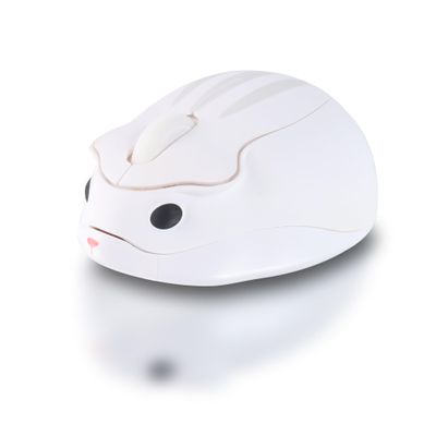 2.4G Mini Wireless Mouse,Hamster Shape with USB Receiver, Cartoon Animal Wireless Silent Mouse 1200DPI Portable Travel USB Mice for Pc, Laptop, Mac, Windows(White)